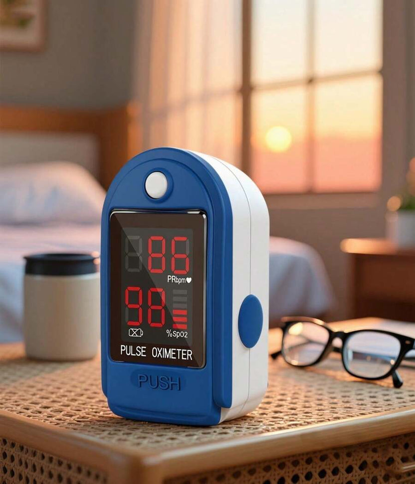 Fingertip Pulse Oximeter - Portable SpO2 &amp O2 Monitor for Home or Sport